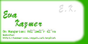 eva kazmer business card